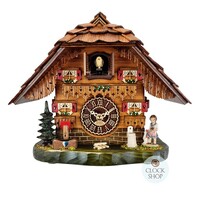 Girl & Geese Battery Chalet Table Cuckoo Clock 22cm By TRENKLE image