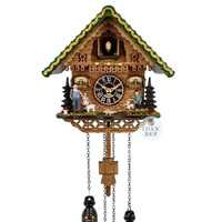 Heidi House Battery Chalet Cuckoo Clock With Goats 22cm By TRENKLE image