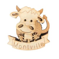 Montville Wood Cow Fridge Magnet