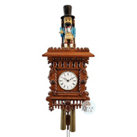 63cm Walnut 8 Day Mechanical Striking Wall Clock With Dumpling Eater By ROMBA image