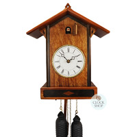 Walnut 8 Day Mechanical Modern Chalet Cuckoo Clock 33cm By ROMBA image