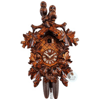 Owls 8 Day Mechanical Carved Cuckoo Clock 46cm By SCHWER image