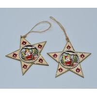 Santa In Star Christmas Tree Decoration 8cm