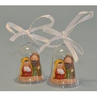 Nativity In Glass Bell Christmas Tree Decoration 9cm