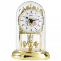 16cm Gold Anniversary Clock With Floral Dial By HALLER image