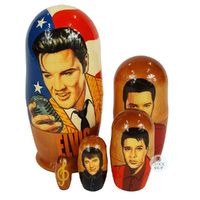 Elvis Russian Dolls- Brown 11cm (Set Of 5) image