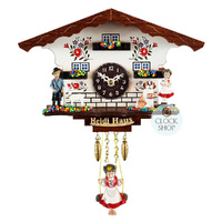 Heidi House Battery Chalet Clock With Swinging Doll 12cm By TRENKLE image