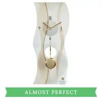 60cm Gold & Curved Glass Pendulum Wall Clock By AMS (Chipped Glass)