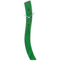 Green Curved Swirl Glass Wall Clock By AMS