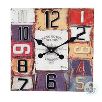 40cm Kensington Station Square Glass Wall Clock By AMS  image