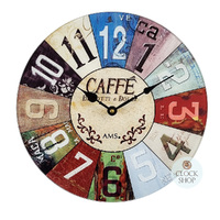 35cm Multi Coloured Caffe Round Wall Clock By AMS image