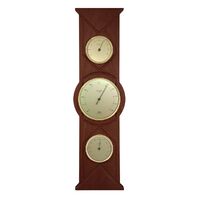 WALNUT CLASSIC BAROMETER/ THERMOMETER/HYGROMETER 44CM BY FISCHER