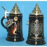 COAST OF ARMS BEER STEIN WITH PEWTER LID BY KING