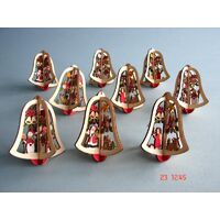 Wooden 3d Bell Christmas Tree Decoration 11cm