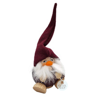 19cm Scented Gnome German Incense Burner By Seiffener (Lavender) image