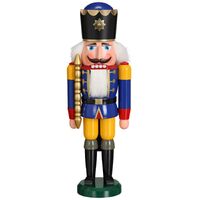 39cm Blue & Yellow King Nutcracker By Seiffener image