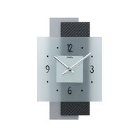 36cm Black & Silver Wall Clock With Square Dial By AMS image