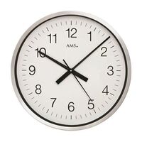 Silver & White Large Modern Wall Clock 60cm By AMS