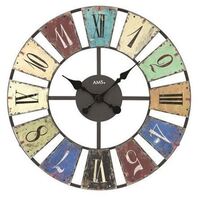 50cm Multi Coloured Round Metal Wall Clock By AMS image