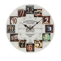 White Kensington Station Round Glass Wall Clock 40cm By AMS