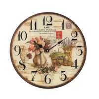 40cm Vintage Floral Design Round Glass Wall Clock By AMS image