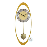 50cm Gold Oblong Pendulum Wall Clock By AMS image