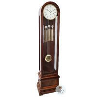 193cm Walnut Contemporary Longcase Clock With Westminster Chime By HERMLE image