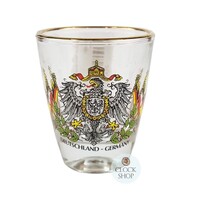 Shot Glass With German Coat Of Arms & Flags