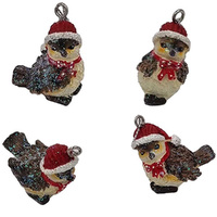 3cm Christmas Robin Hanging Decoration- Assorted Designs image