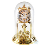 23cm Gold Anniversary Clock With Silver Dial & Westminster Chime By HALLER image
