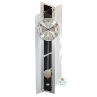 84cm Black & Silver Pendulum Wall Clock With Slate Inlay By AMS image