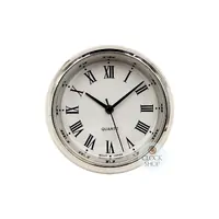 3.5cm Silver Clock Insert With White Dial & Roman Numerals