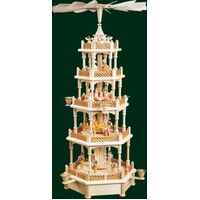 Pyramid - 70cm Nativity Natural 5 Tier