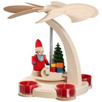 18cm Santa & Presents Modern Christmas Pyramid By Seiffener image