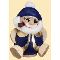 Smoker - 11cm Ball Santa Claus Blue Gold