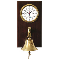 Maritime Mahogany Tide Clock with Bell - Fischer -1588GU