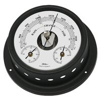 BLACK MARITIME BAROMETER/THERMOMETER/HYGROMETER 12.5 CM BY FISCHER