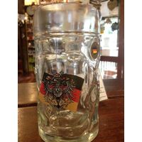 GW - Glass Beer Mug Crest - King - Isar Flag & Eagle