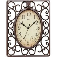 31cm Wrought Iron Indoor / Outdoor Wall Clock With Weather Dials By AMS  image