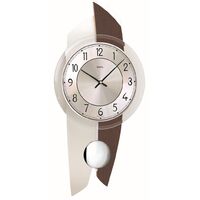 Brown Natural Stone And Aluminium Modern Pendulum Wall Clock By AMS