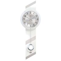 69cm Silver & White Pendulum Wall Clock With Round Dial By AMS image