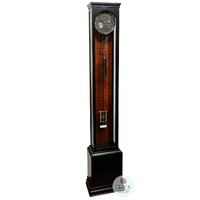 186cm Hand Polished Black Precision Floor Clock With Moon Dial By HERMLE image