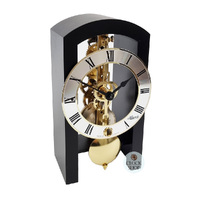 18cm Black Mechanical Skeleton Table Clock By HERMLE image