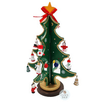 21cm Green Rotatable Christmas Tree With Decorations image