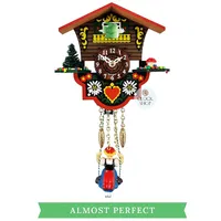 Swiss House Battery Chalet Clock With Swinging Doll 12cm By TRENKLE (No Sound)