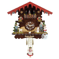 Heidi House Battery Chalet Clock With Swinging Doll & Dancers 17cm By TRENKLE image