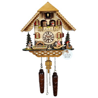 Girl On Rocking Horse, Waterwheel & Dancers Battery Chalet Cuckoo Clock 32cm By TRENKLE image