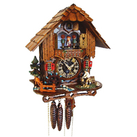 Wood Chopper & Water Wheel 1 Day Mechanical Chalet Cuckoo Clock 31cm By SCHNEIDER image