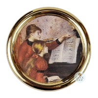 Round Acrylic Music Box- The Piano Lesson By Renoir (Fur Elise- Beethoven) image