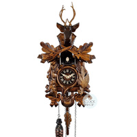 After The Hunt Battery Carved Cuckoo Clock 26cm By ENGSTLER image